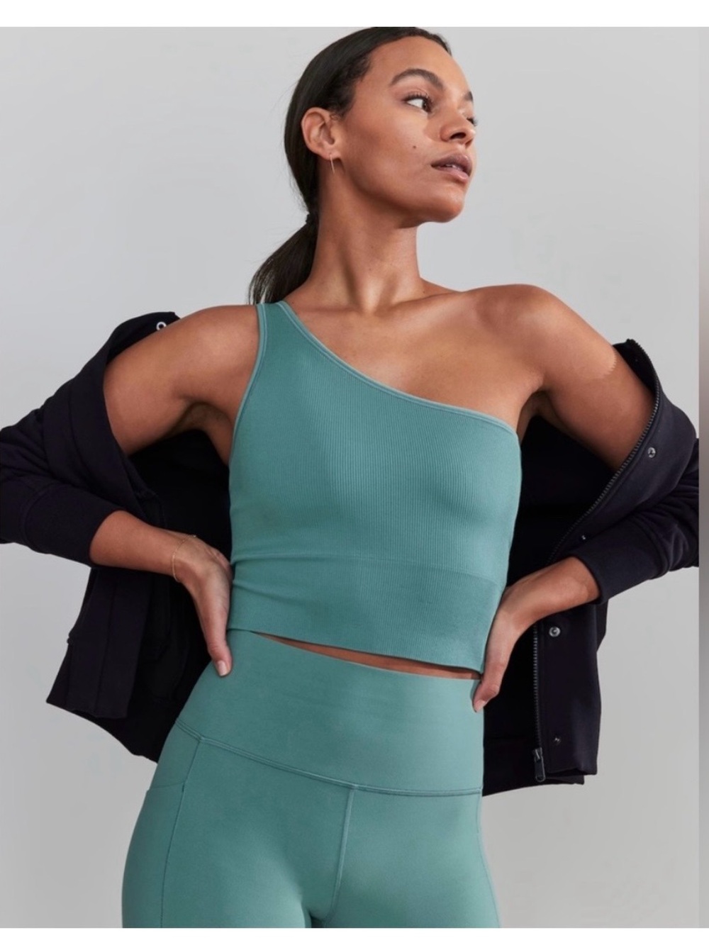 Athleta Aurora Seamless One Shoulder Tank Cropped